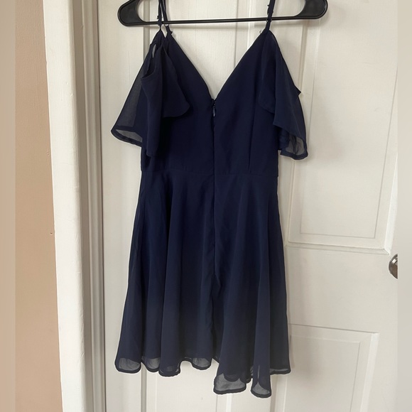 Charlotte Russe Navy Blue Off Shoulder Skater Dress - Picture 3 of 4